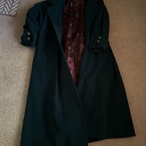 Vintage elegant 1980s wool overcoat. Lightly worn. Deep pockets.  German made.